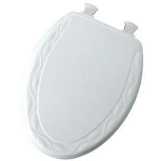 Mayfair 134EC 000 Ivy Sculptured Molded Wood Toilet Seat with Lift Off Hinges, Elongated, White    