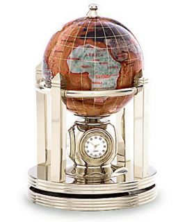Kalifano Copper Amber 3 in. Gemstone Globe and Light Gold Galleon Rotating Base   Globes