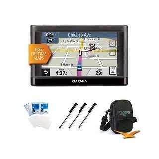 Garmin nvi 44LM 44LMUS 4.3 Inch Portable Vehicle GPS with Lifetime Maps (US and Canada) MFG Part 010 01114 03 Bundle with Carrying Case, LCD Screen Protectors, and 3 Touchscreen Stylus Pens: GPS & Navigation