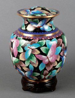 Palace Garden Butterfly Cloisonne Cremation Urn: Home & Kitchen