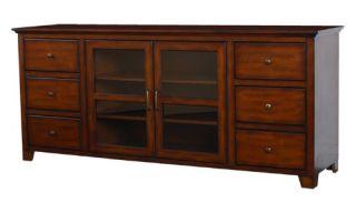 Walker Edison 70 in. Highboy Style Brown Wood TV Stand   TV Stands