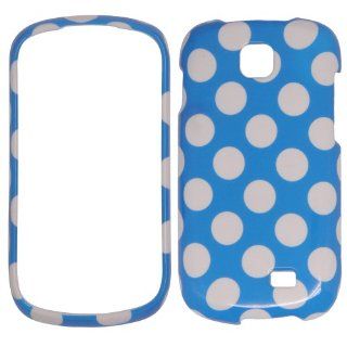 Samsung Galaxy Appeal i827   White Polka Dots on Blue Plastic Case, SnapOn, Protector, Cover: Cell Phones & Accessories