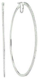 0.5 cttw 10k Yellow Gold Diamond Thin Hoops Large Hoop Earrings (Real Diamonds: 1/2 cttw): Jewelry