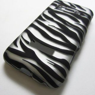 Rubberized Hard Phone Case Cover for Samsung Galaxy Precedent Sch m828c Straight Talk Galaxy Prevail Sph m820 Boost Mobile Tracfone  /Zebra Black and Silver Stripes: Cell Phones & Accessories