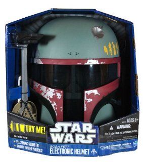 Hasbro Year 2010 Star Wars Series BOBA FETT Electronic Helmet with Bounty Hunter Phrases, Electronic Sound Effects and Working Antenna Light: Toys & Games