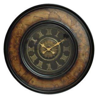 Map Theme Traditional Wall Clock with Roman Numerals   Wall Clocks