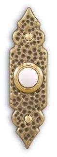 Heath Zenith 829LP A Wired Push Button, Antique Brass Finish with Lighted Center Button   Doorbell Push Buttons  