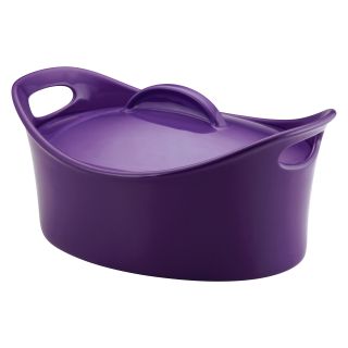 Rachael Ray Casseroval Stoneware 4.25 qt. Covered Oval Casserole   Purple   Baking Dishes