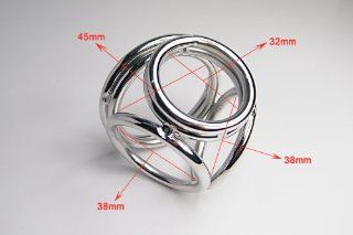 Chrome Plated Steel Triad Chamber Triple Cock and Ball Ring for Extended Erection and Bondage Play (Large): Health & Personal Care
