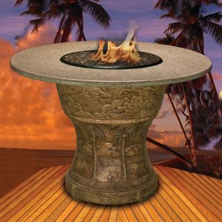 California Outdoor Concepts Palm Bar Height Fire Pit with Natural Color Base   Fire Pits