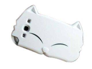 New Cute Cartoon Cat Silicone Case Cover for Samsung Galaxy S3 i9300 White: Cell Phones & Accessories