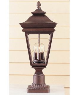 Feiss Hampshire Court Outdoor Post Lantern   21.5H in. Corinthian Bronze   Outdoor Post Lighting