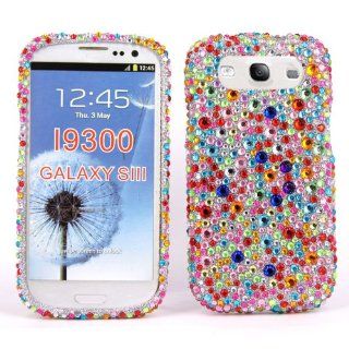 Cellularvilla Case for Samsung Galaxy S3 S III I9300 Multi Color Diamond Hard Case Cover: Cell Phones & Accessories