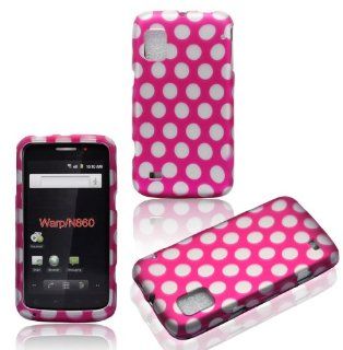 2D Dots on Pink ZTE Warp N860 Boost Mobile Case Cover Hard Phone Case Snap on Cover Rubberized Touch Faceplates: Cell Phones & Accessories