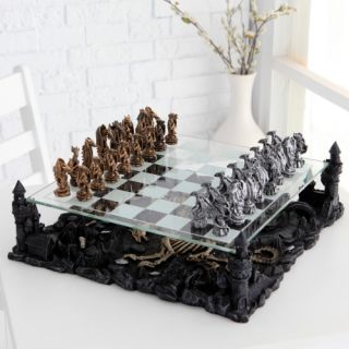 3D Dragon Pewter Chess Set   Chess Sets