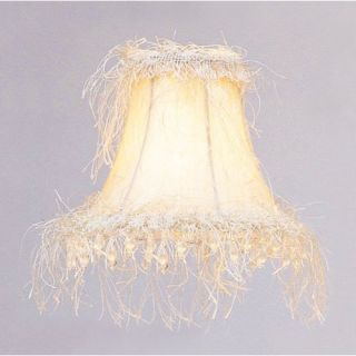 Livex S106 Silk Bell Clip Chandelier Shade with Corn Silk Fringe and Beads in Off White   Lamp Shades