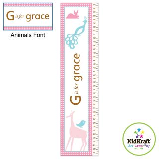 KidKraft Personalized Girls Growth Chart   Animals   Kids and Nursery Wall Art