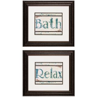 Bath and Relax Framed Wall Art   Set of 2   19W x 17H in. ea.   Framed Wall Art