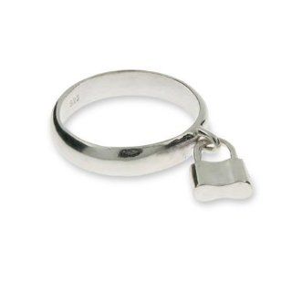 Sterling Silver Lock Charm Ring Eve's Addiction Jewelry