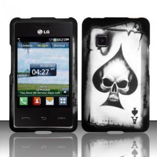 LF Spade Skull Designer Hard Case Cover, Lf Stylus Pen and Wiper For TracFone, StraightTalk, Net 10 LG 840G: Cell Phones & Accessories