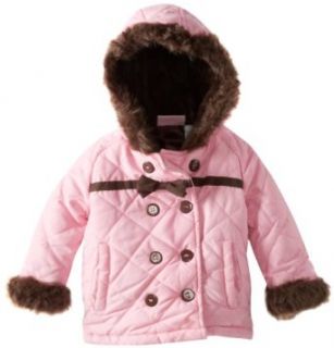 Young Hearts Baby Girls Infant 1 Piece Pocket Hood Jacket: Clothing