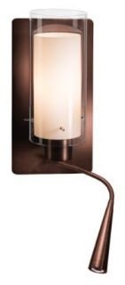Access Lighting 70004LED BS/CLOP LEDDuo Gooseneck Wall Lamp, Brushed Steel Finish with Clear Outer/Opal Inner Glass Shade   Wall Sconces  