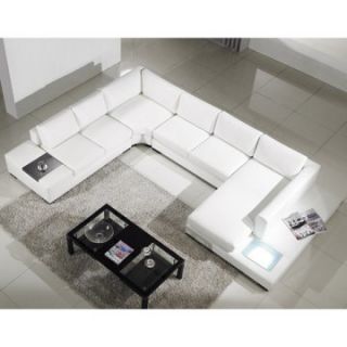Tosh Furniture Modern White Bonded Leather Sectional Sofa   Sectional Sofas
