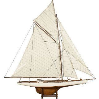 America's Cup Columbia 1901, Medium, French Finish   Detailed Wooden Nautical Ships and Boats Models, Sailboats and Yachts   45.1 x 7.1 x 46.7 in   Home Decor Accents