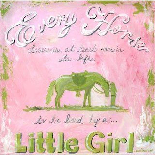 Oopsy daisy A Girl and Her Horse Canvas Wall Art by Jones Segarra, 14x14 in   Childrens Wall Decor
