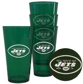 New York Jets Plastic Pint Glass Set : Beer Glasses : Sports & Outdoors