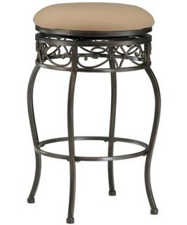 Hillsdale Lincoln 26 in. Backless Swivel Counter Stool   Black Gold   Bar Stools