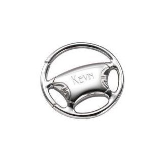 Personalized Steering Wheel Designed Key Chain   Car and Automobile Gift   Free Engraving: Everything Else