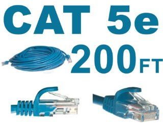 Blue 200FT 60M CAT5 RJ45 Patch Ethernet Lan Network Cable Wire Cord Connector 200' FT For PC, Mac, Laptop, Desktop, PS2, PS3, XBOX, XBOX 360, DSL, Cable & High Speed Internet: Computers & Accessories