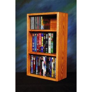 The Wood Shed Solid Oak Desktop / Shelf 55 CD / DVD / VHS Tape Media Rack   Media Storage