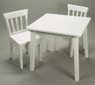 Square Kids' Table and Chair Set   3 Piece (White) (21"H x 24"W x 24"D)   Childrens Furniture Sets