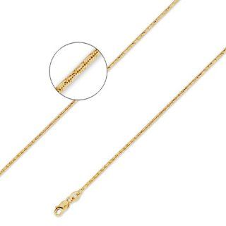 14K Solid Yellow Gold Fancy Snake Chain Necklace 1.3mm (3/64 in.)   16 in.: IceNGold: Jewelry