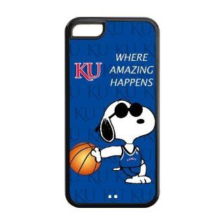 Ncaa Kansas Jayhawks KU Logo Funny Snoopy Blue Iphone 5c Hard Plastic Case Cover: Cell Phones & Accessories