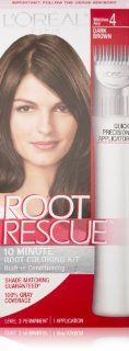 L'Oreal Paris Root Rescue Hair Color, 4 Dark Brown : Chemical Hair Dyes : Beauty