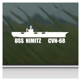 Uss Nimitz Cvn 68 Us Navy Carrier White Sticker Decal Car Window Wall Macbook Notebook Laptop Sticker Decal   Decorative Wall Appliques  