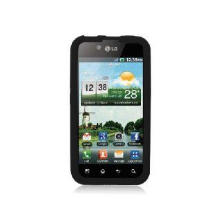 LG Marquee LS855 LG855 Ignite 855 Majestic US855 L85C Hard Soft Gel Dual Layer Black Cover Case: Cell Phones & Accessories