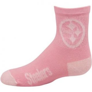 NFL Pittsburgh Steelers Preschool Pink Team Logo Socks: Clothing