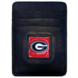 NCAA Georgia Bulldogs Leather Money Clip/Cardholder Wallet  Sports Fan Wallets  Sports & Outdoors