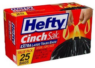 Hefty 20 Count 33 Gallon Cinch Sak Extra Large Trash Bags E86725   Cleaning Brushes