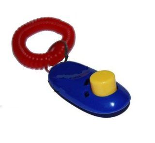 BLUE BIG BUTTON Training clicker with Wrist Strap, by Downtown Pet Supply : Dog Clickers For Training : Pet Supplies