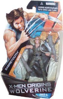X Men Origins Wolverine Comic Series 4 Inch Tall Action Figure   SABRETOOTH with 2 Clubs and Removable Cape: Toys & Games