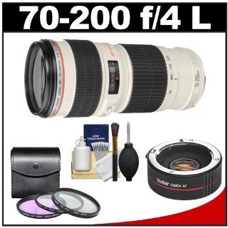 Canon EF 70 200mm f/4 L USM Zoom Lens with 2x Teleconverter (=70 400mm) + 3 (UV/FLD/CPL) Filters + Cleaning Kit for EOS 6D, 70D, 7D, 5D Mark II III, Rebel T3, T3i, T4i, T5i, SL1 DSLR Cameras : Camera Lenses : Camera & Photo