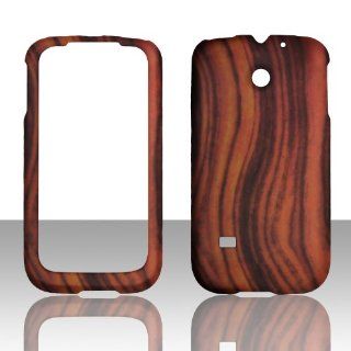 2D Wood Design Huawei Ascend II 2 M865 / Prism Cricket, U.S. Cellular, T Mobile Hard Case Snap on Rubberized Touch Case Cover Faceplates: Cell Phones & Accessories