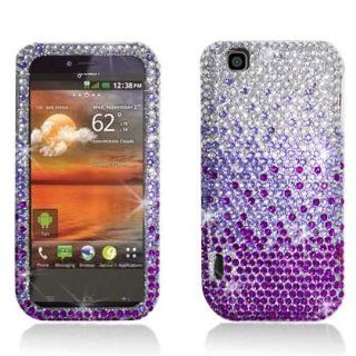 Full Diamond Bling Hard Shell Case for LG Maxx Touch E739 / T Mobile myTouch 2011 [T Mobile] (Waterfall   Purple): Cell Phones & Accessories