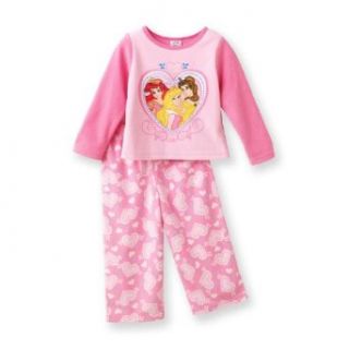 Disney Princess Toddler Girls Pink 2 Piece Micro Fleece Pajama Set, Size 2T Infant And Toddler Pajama Sets Clothing
