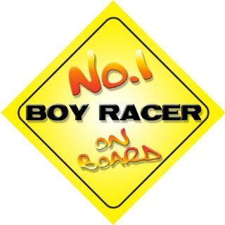 No.1 Boy Racer on Board Novelty Car Sign New Job / Promotion / Novelty Gift / Present  Child Safety Car Seat Accessories  Baby